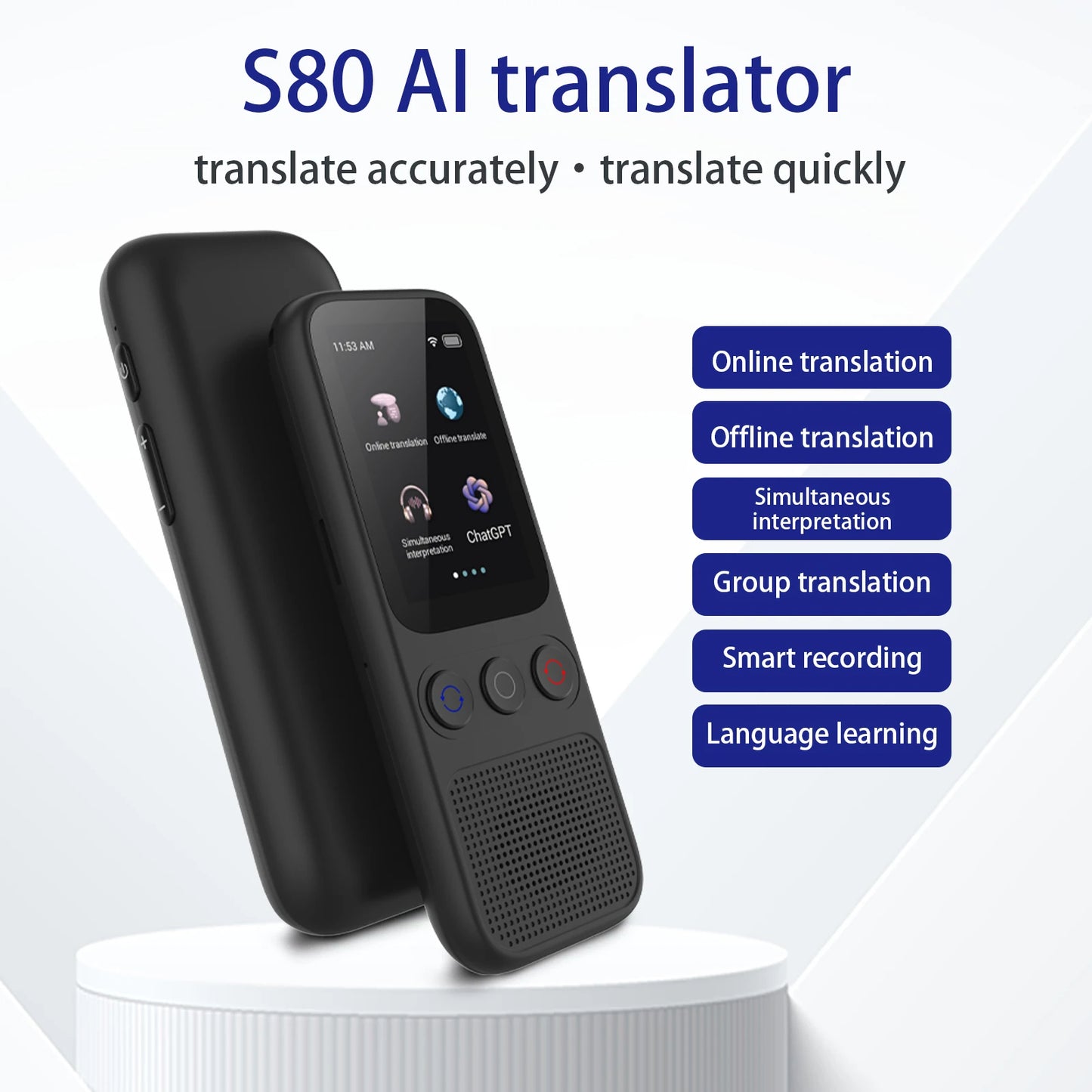 AI TRANSLATOR - 138 Languages Translation , Offline Translation Option -No WiFi Needed