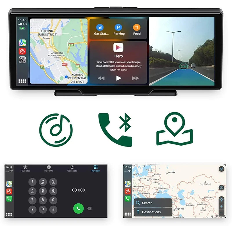 Dashcam Dual Camera Touch Screen, Carplay, and GPS navigation