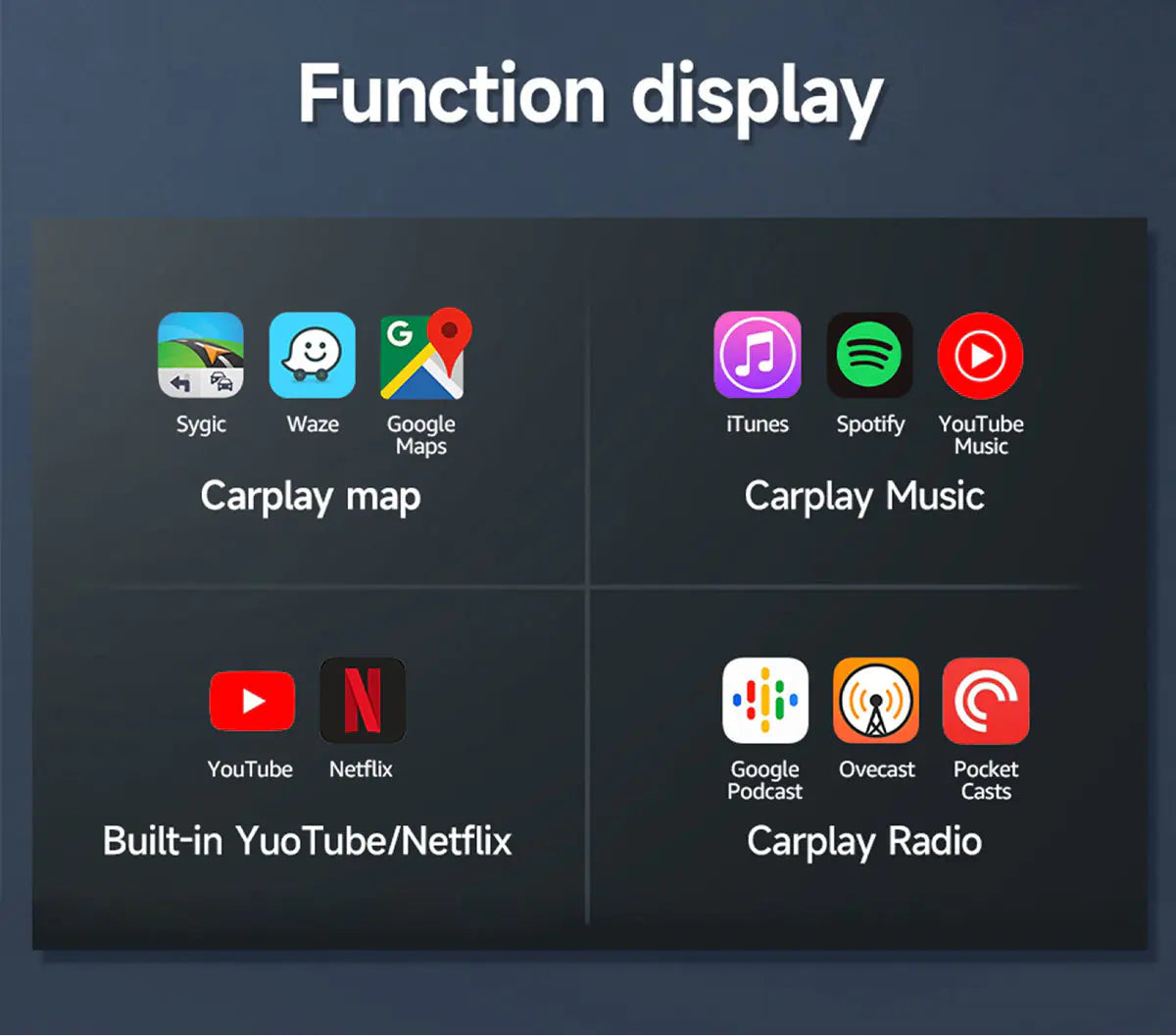 Wireless Car Play AI Box - 3 in 1 Carplay to Android Auto [Built in Youtube & Netflix] Important Note: Your vehicle must already have built-in CarPlay functionality for this device to work.