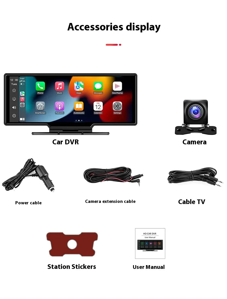 Dashcam Dual Camera Touch Screen, Carplay, and GPS navigation